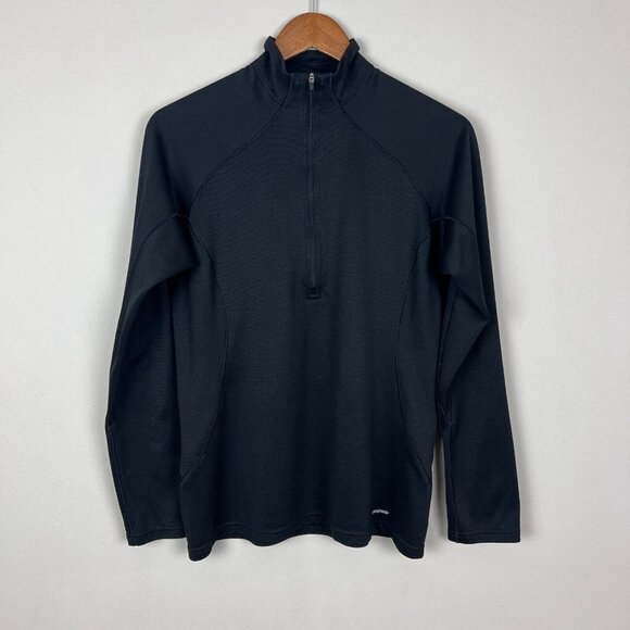 Patagonia Capilene 3 Midweight 1/4 Zip Shirt Womens M Black Polartec Base Layer - Picture 1 of 8